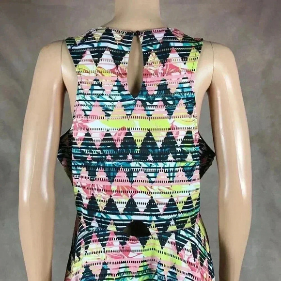 Floral Diamond Laser Cut Asymmetrical Dress NWT XL - Picture 10 of 10